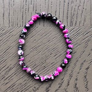 Pink orca agate bracelet 5mm
